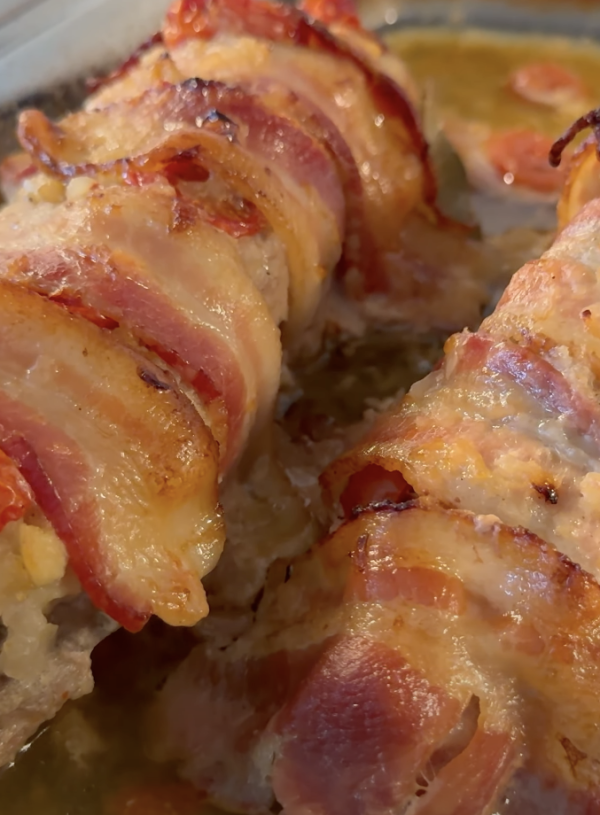 Lombo com Bacon e Tomates