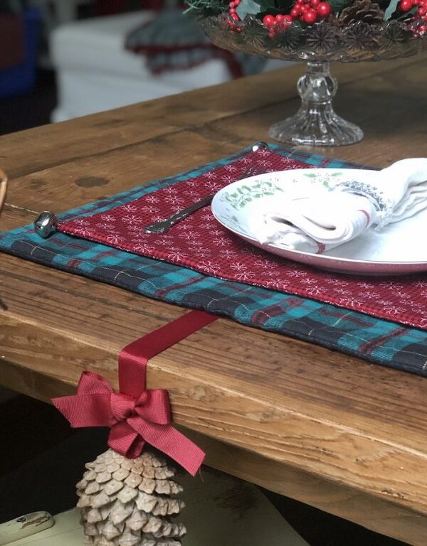 Jogo americano sofisticado para o Natal